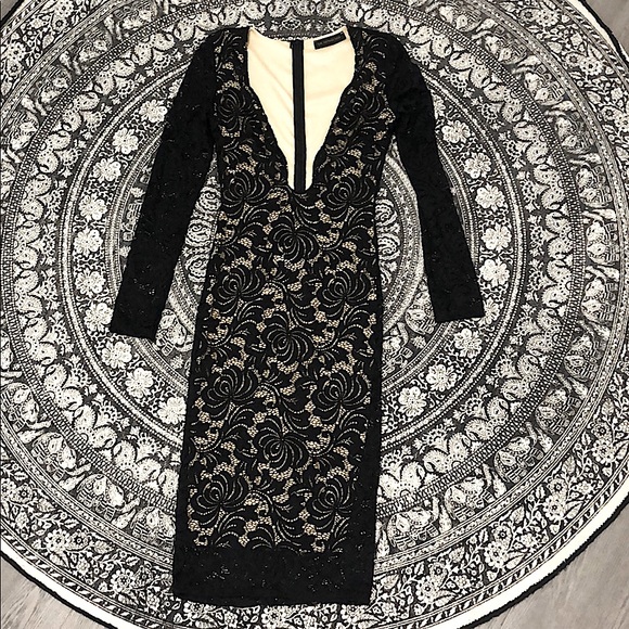 Sexy Low MIDI Lace Dress - Picture 1 of 4